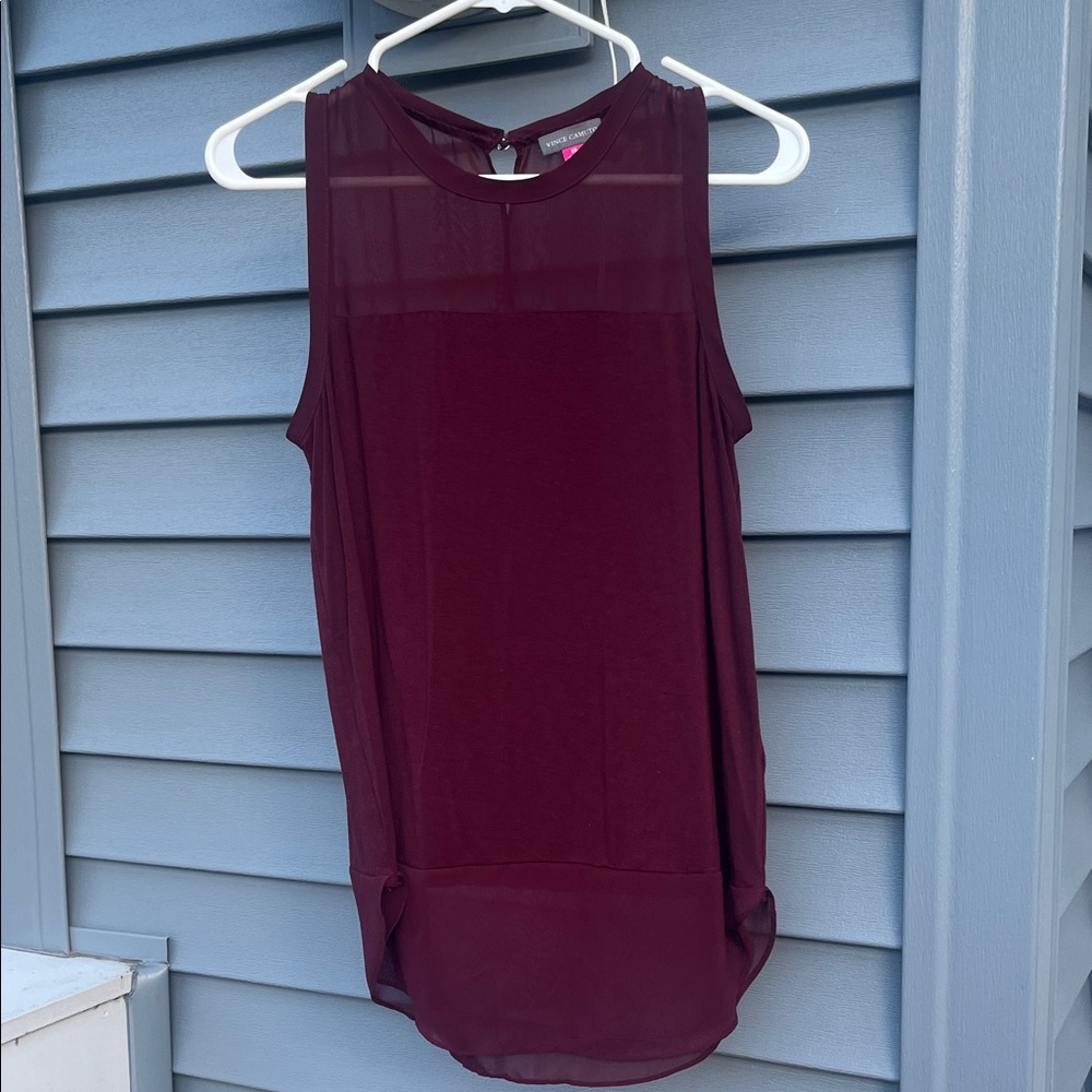 Vince Camuto Sleeveless Sheer Tank